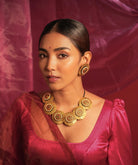 Statement Coined Temple Necklace Round - CiceroniNecklaceAarika