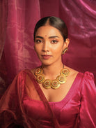 Statement Coined Temple Necklace Round - CiceroniNecklaceAarika