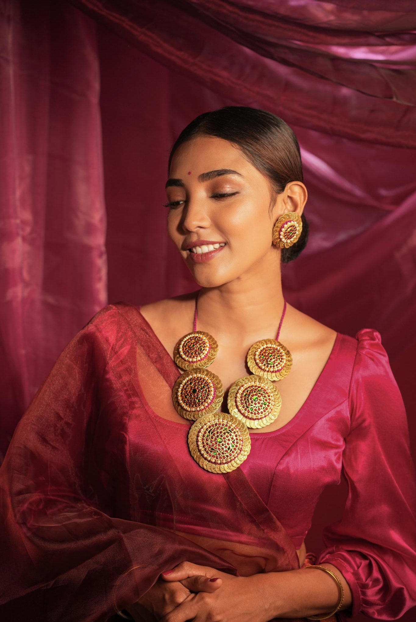 Statement Coined Temple Necklace - CiceroniNecklaceAarika