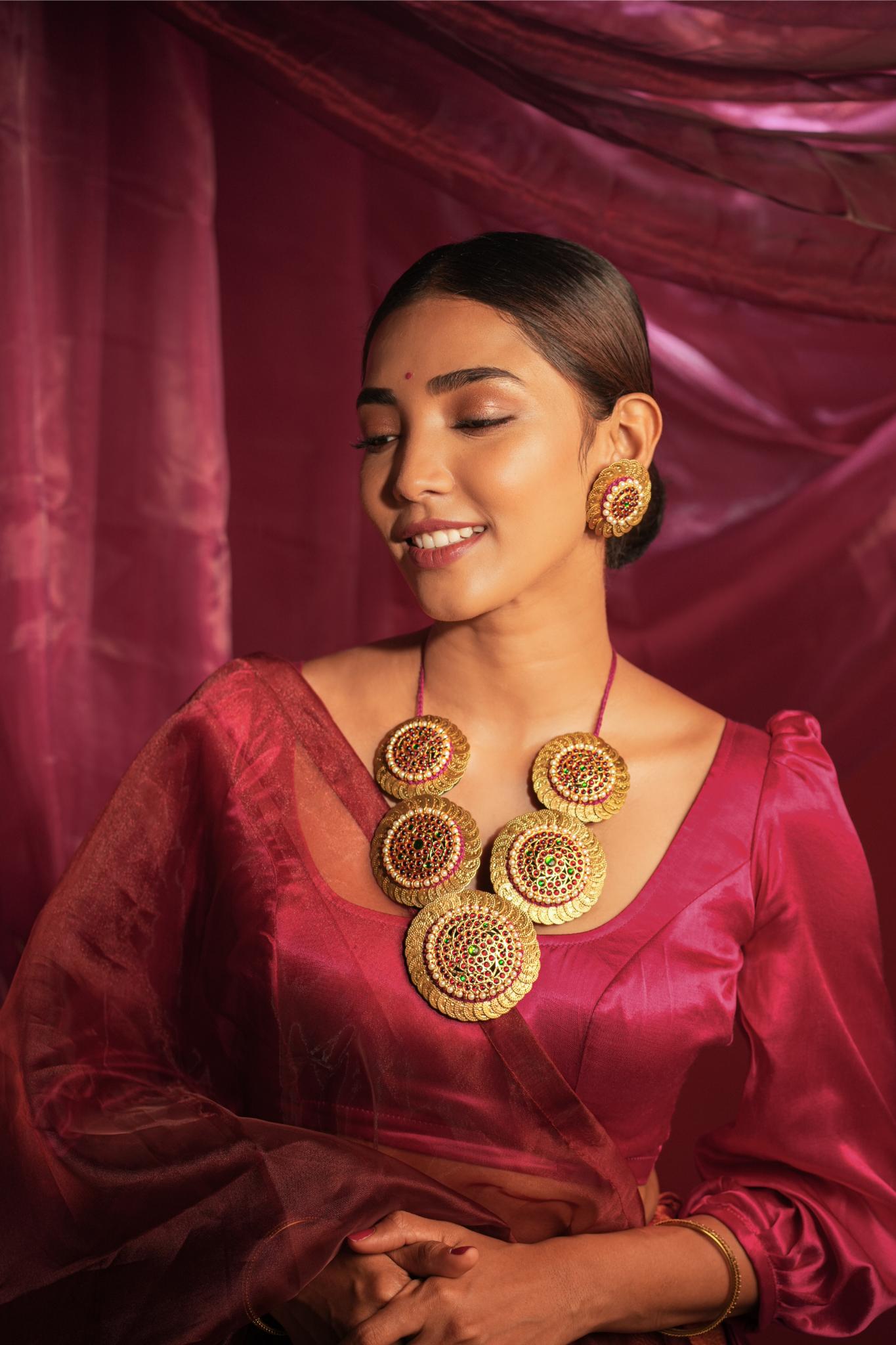 Statement Coined Temple Necklace - CiceroniNecklaceAarika