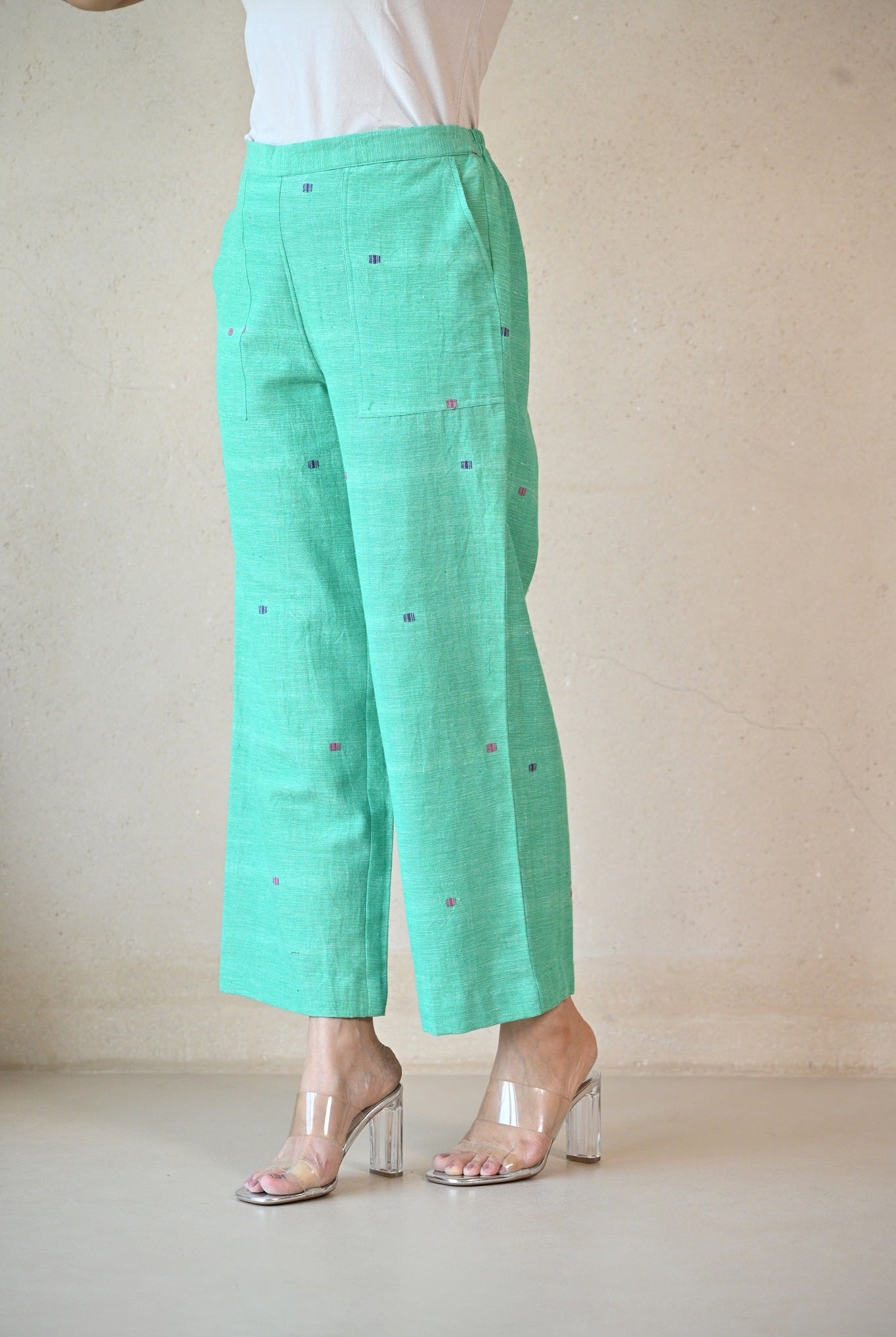 Straight Cut Pant - Mint Green - CiceroniPantsRang by Rajvi