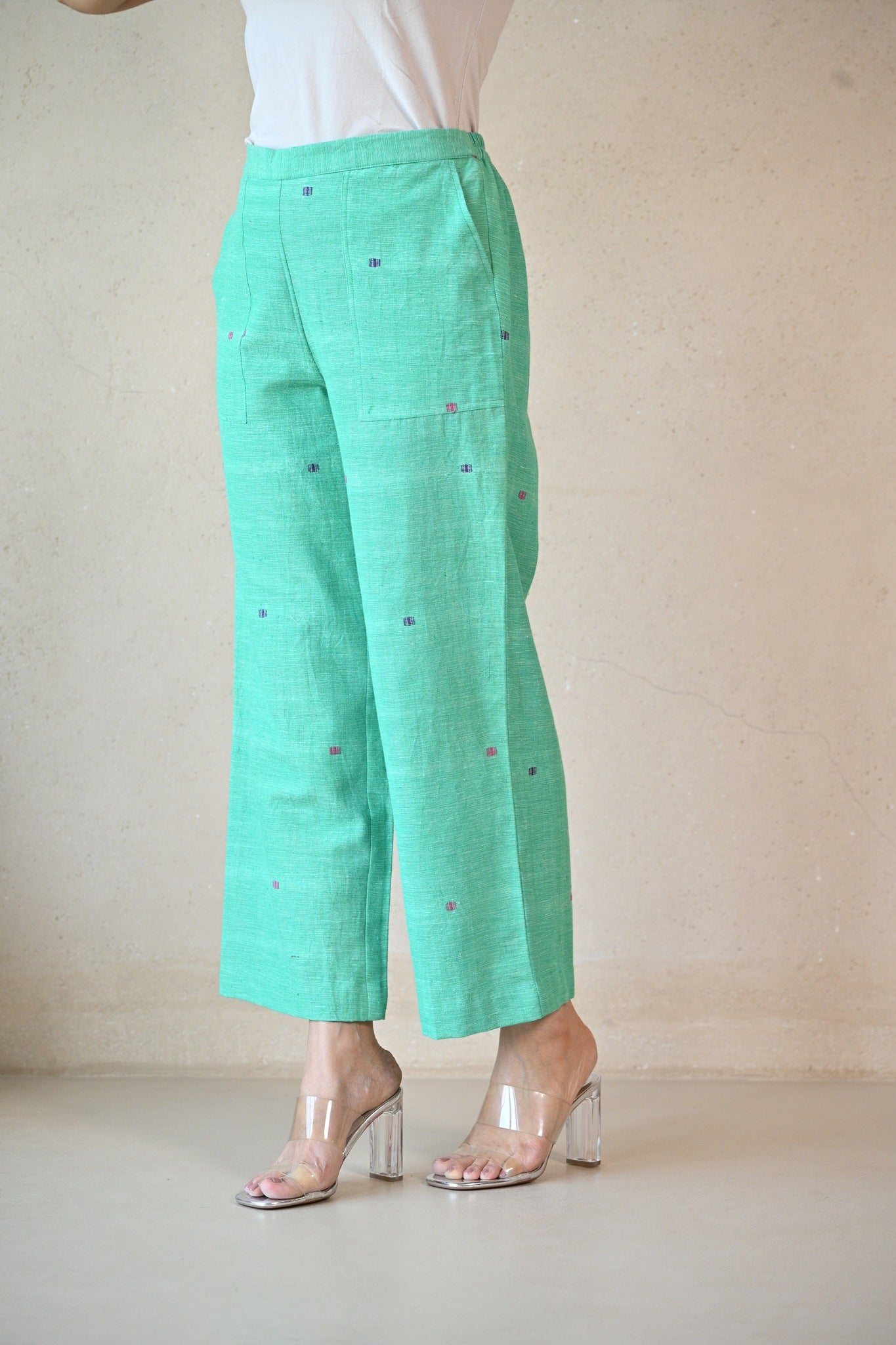 Straight Cut Pant - Mint Green - CiceroniPantsRang by Rajvi