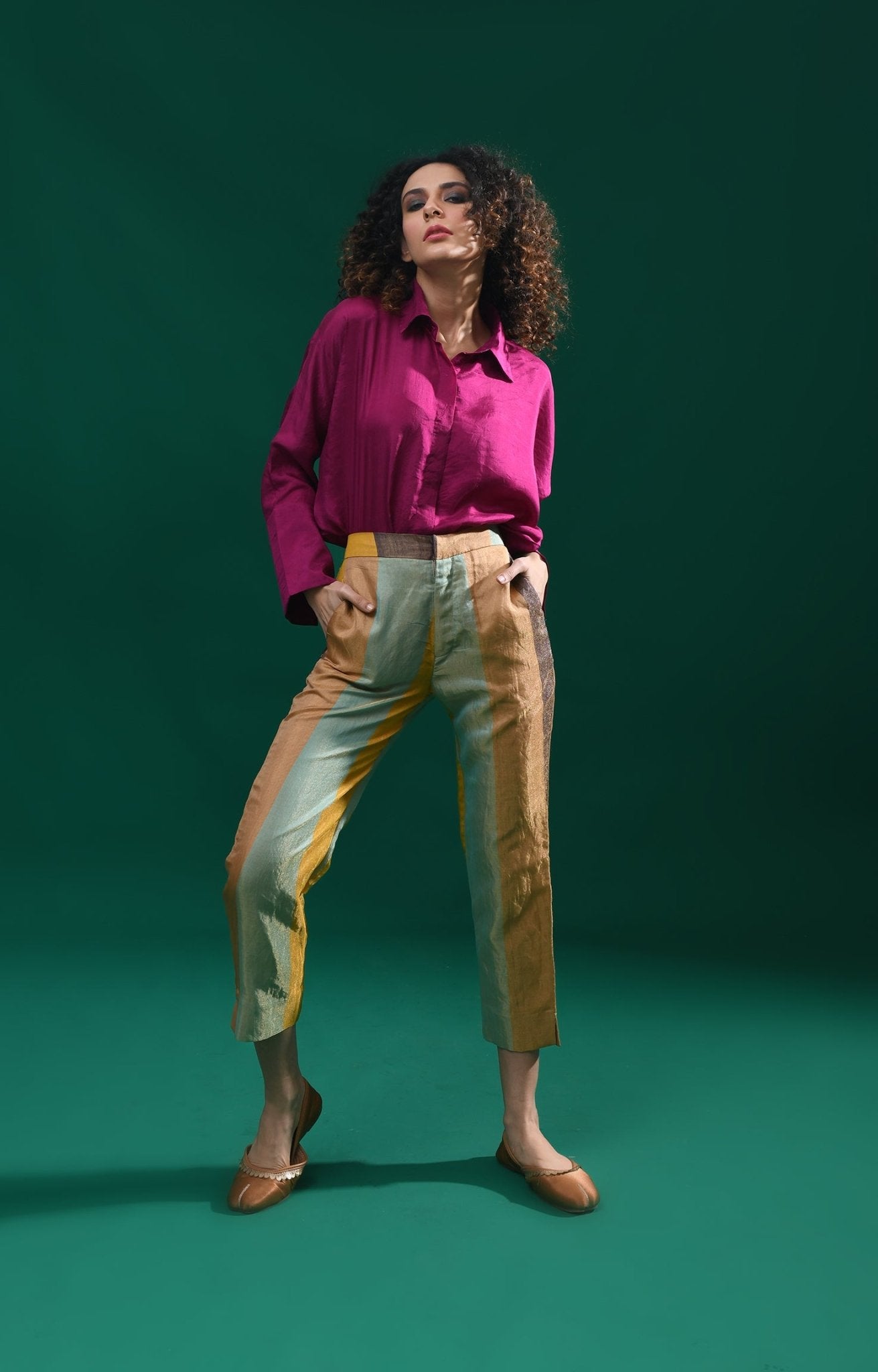 Straight Cut Tissue Trouser - Blue & More - CiceroniPantsHiranya