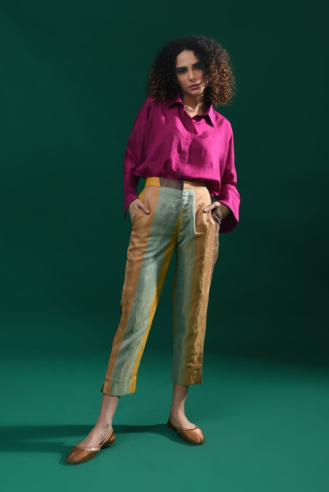 Straight Cut Tissue Trouser - Blue & More - CiceroniPantsHiranya