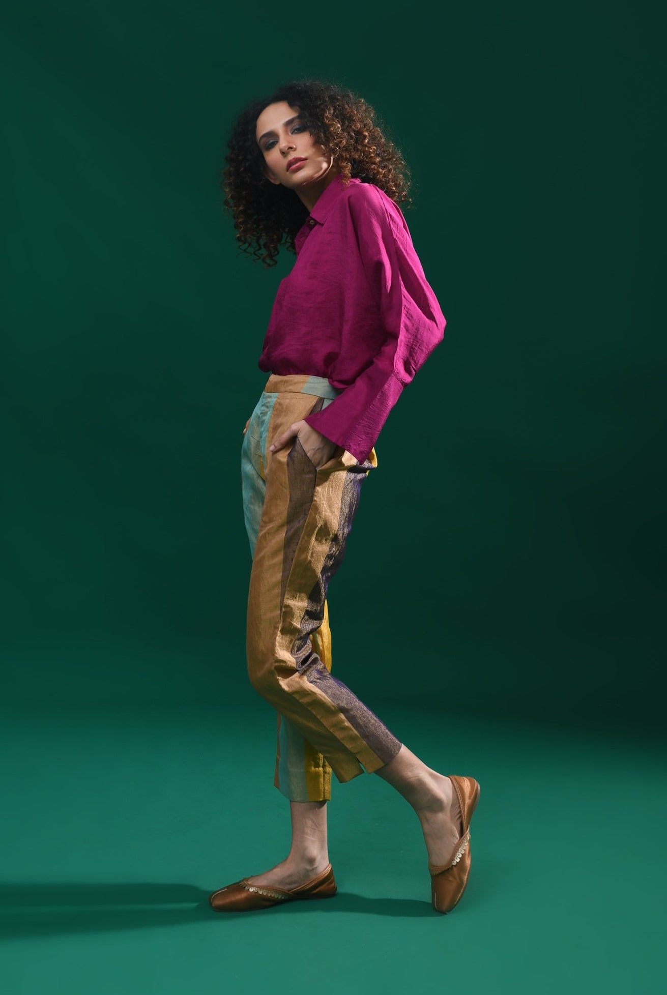 Straight Cut Tissue Trouser - Blue & More - CiceroniPantsHiranya