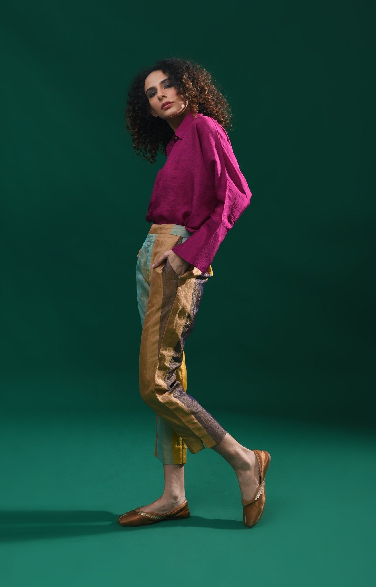 Straight Cut Tissue Trouser - Blue & More - CiceroniPantsHiranya