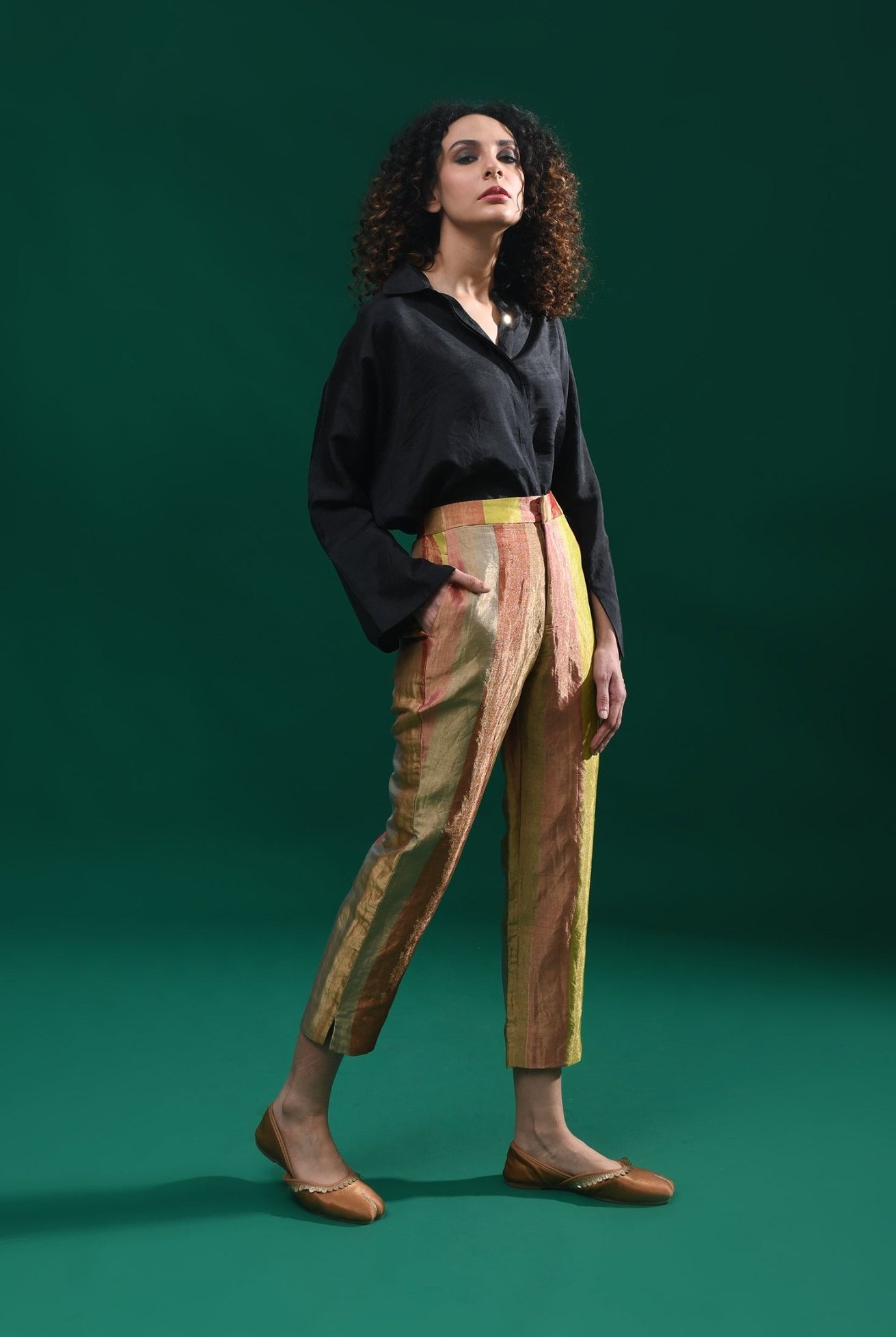 Straight Cut Tissue Trouser - Pink & More - CiceroniPantsHiranya