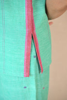 Straight Cut Tunic with Rounded Neckline - Mint Green - CiceroniTunicsRang by Rajvi