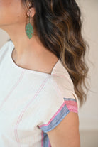 Straight Cut Tunic with Rounded Neckline - Natural White - CiceroniTunicsRang by Rajvi