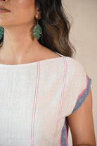 Straight Cut Tunic with Rounded Neckline - Natural White - CiceroniTunicsRang by Rajvi