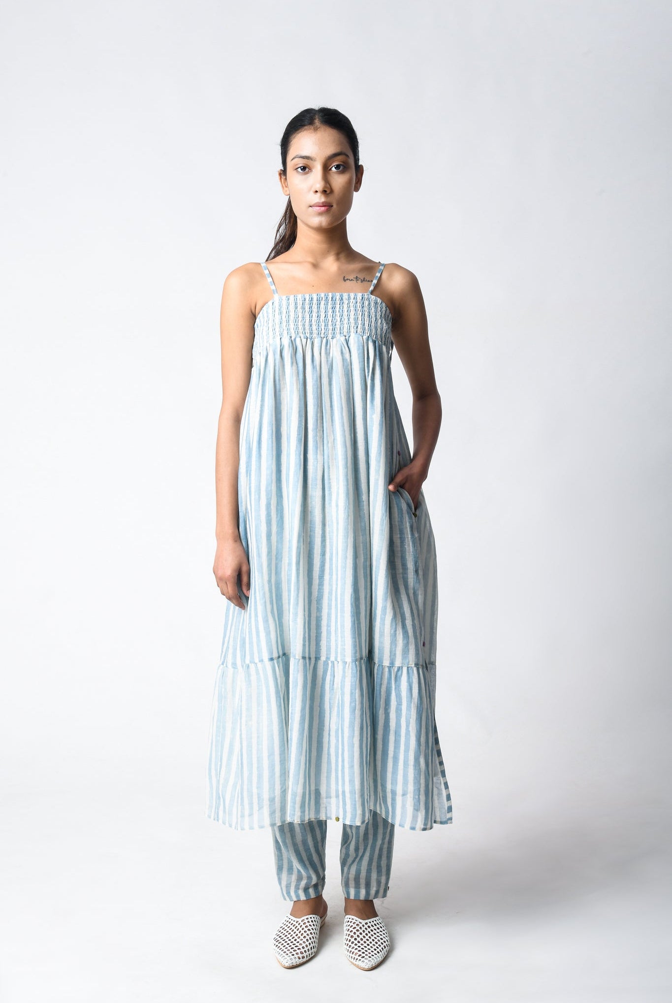 Strappy Sky Co - ord Set - CiceroniKurta Set, Everyday WearJayati Goenka
