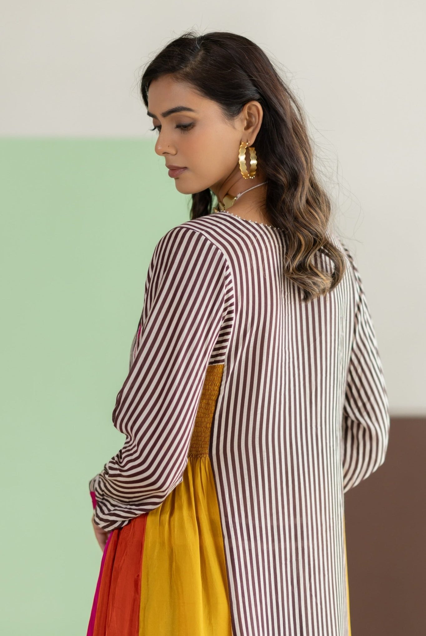 Striped Kurta Set - Hot Pink - CiceroniKurta Set, Festive WearTussah
