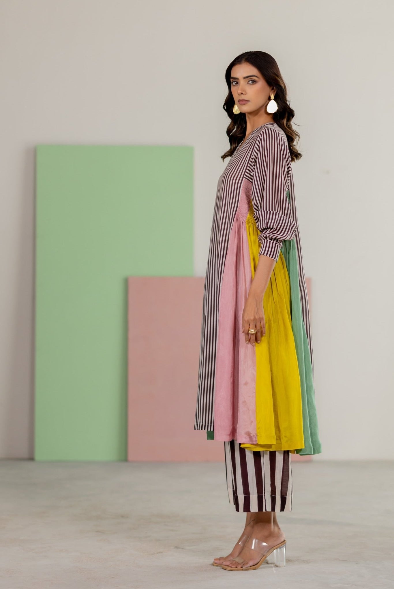 Striped Kurta Set - CiceroniKurta Set, Festive WearTussah