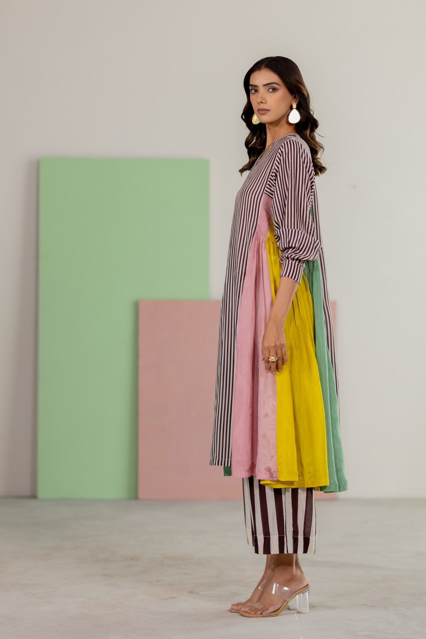Striped Kurta Set - CiceroniKurta Set, Festive WearTussah