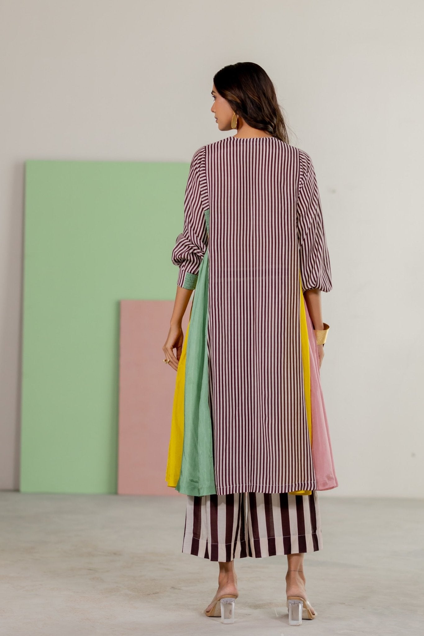 Striped Kurta Set - CiceroniKurta Set, Festive WearTussah