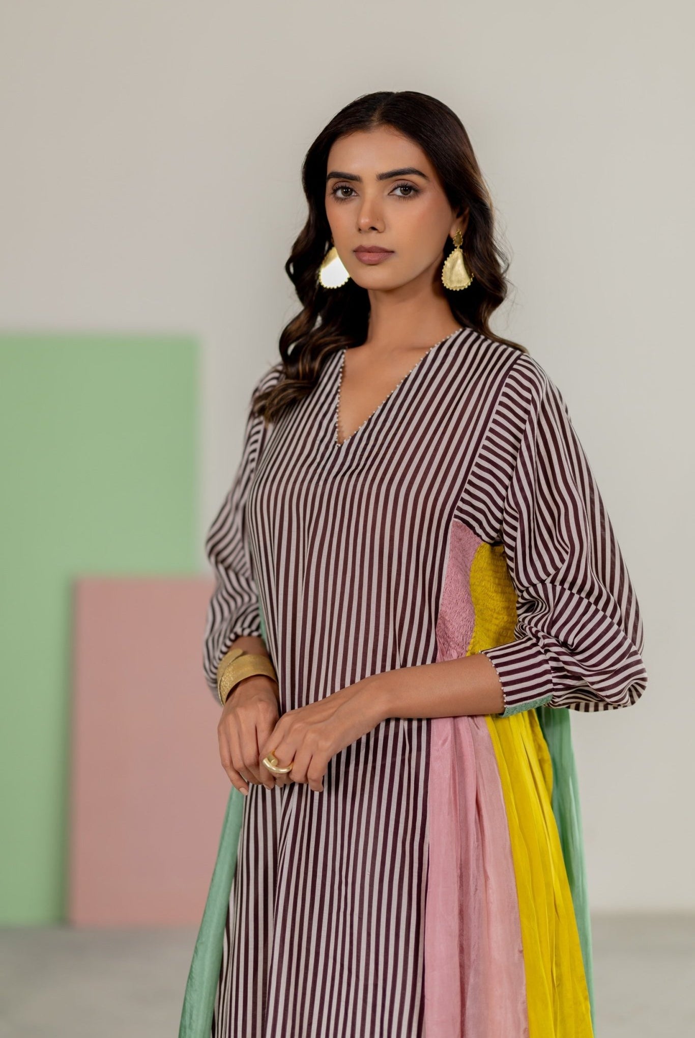 Striped Kurta Set - CiceroniKurta Set, Festive WearTussah