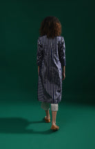 Striped Tissue Jacket - Navy Blue - CiceroniBlazersHiranya