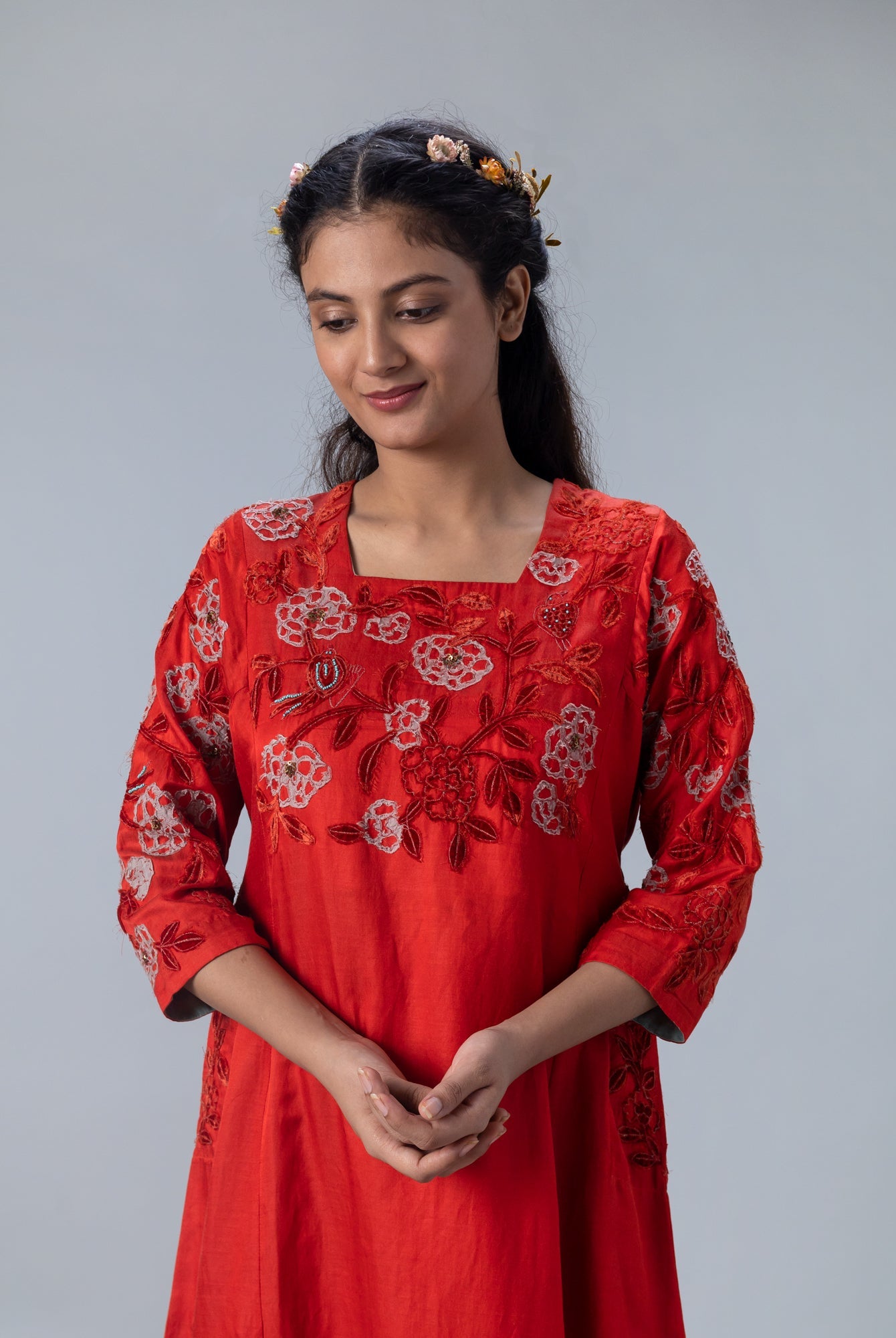 Sudha Red Kurta - CiceroniKurtaShades of India
