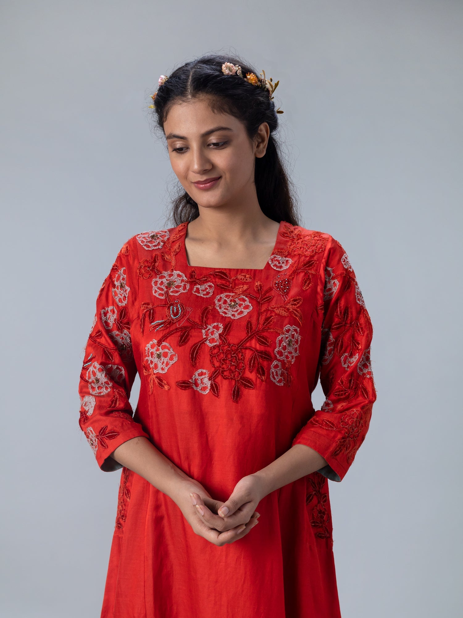 Sudha Red Kurta - CiceroniKurtaShades of India