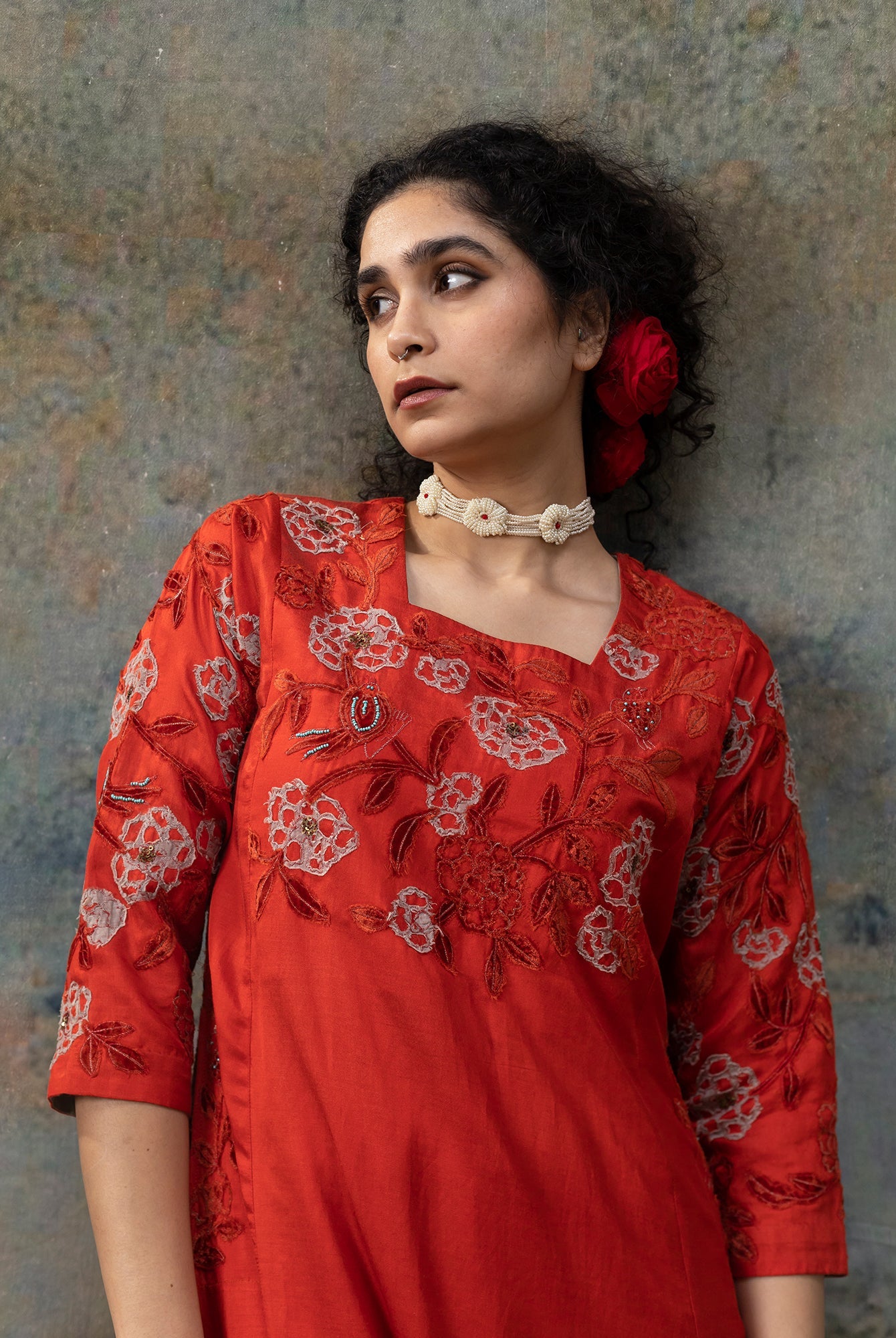 Sudha Red Kurta - CiceroniKurtaShades of India