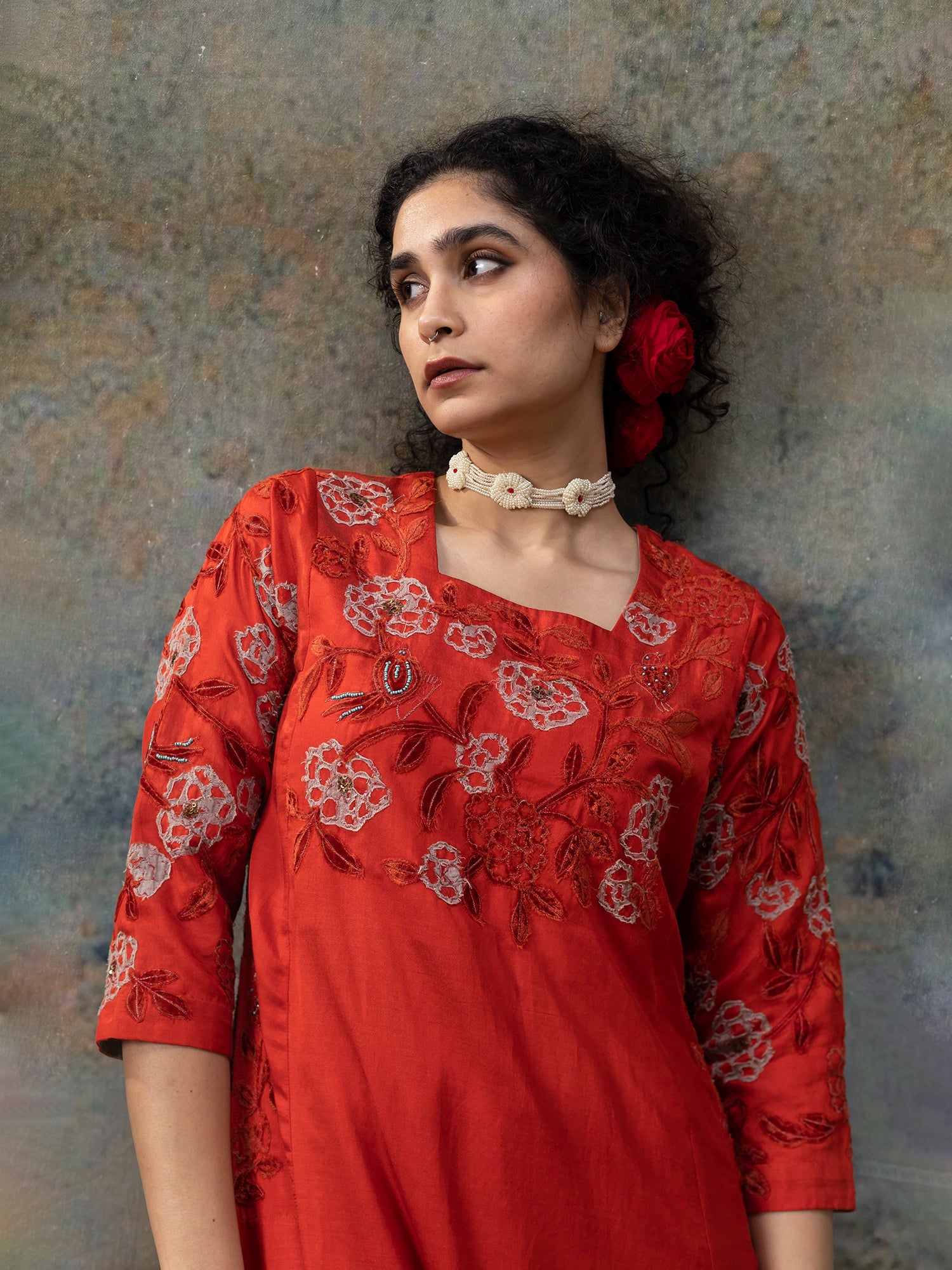 Sudha Red Kurta - CiceroniKurtaShades of India