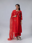 Sudha Red Kurta - CiceroniKurtaShades of India