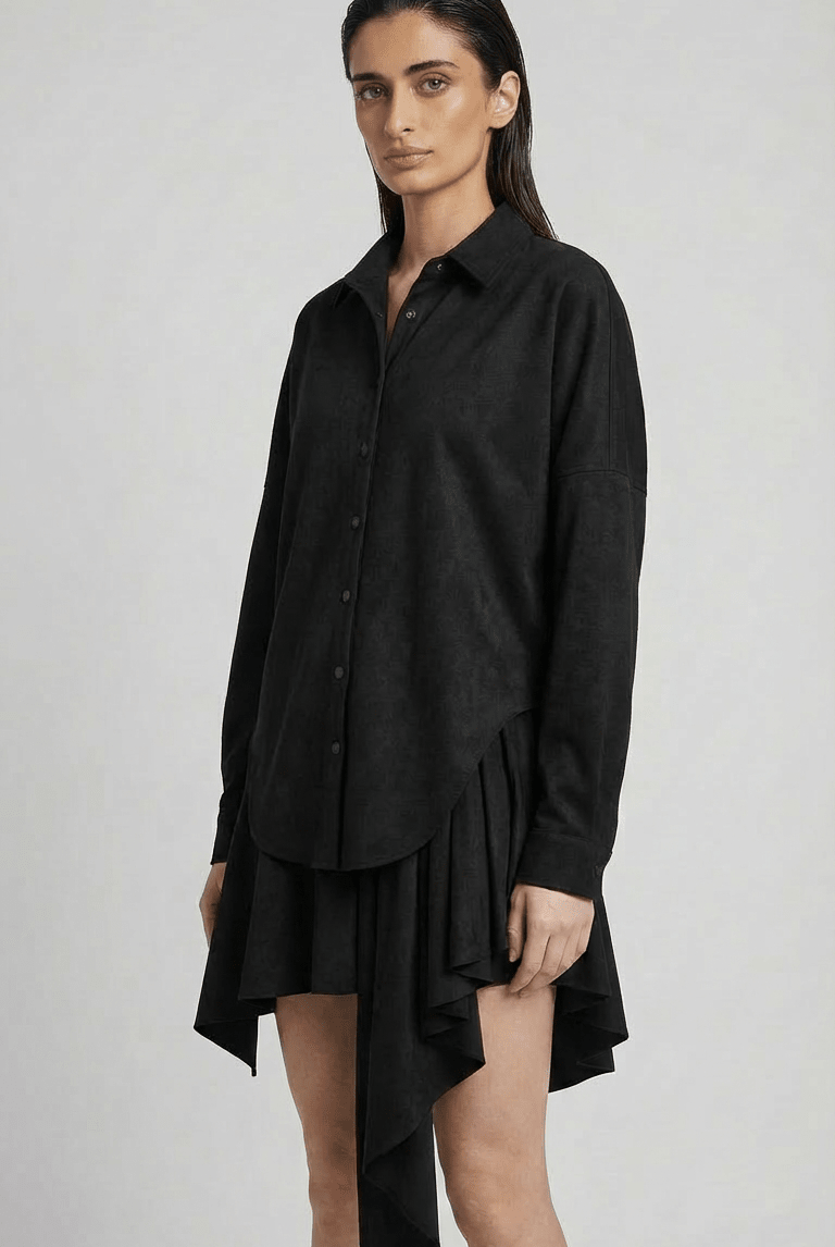 Suede Layered Skirt - CiceroniSkirtPriyanca Khanna