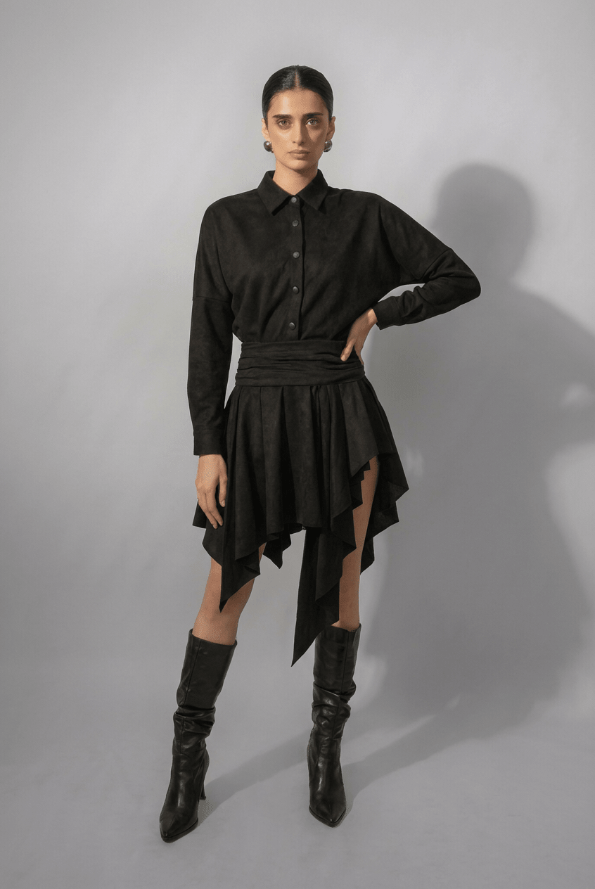 Suede Layered Skirt - CiceroniSkirtPriyanca Khanna