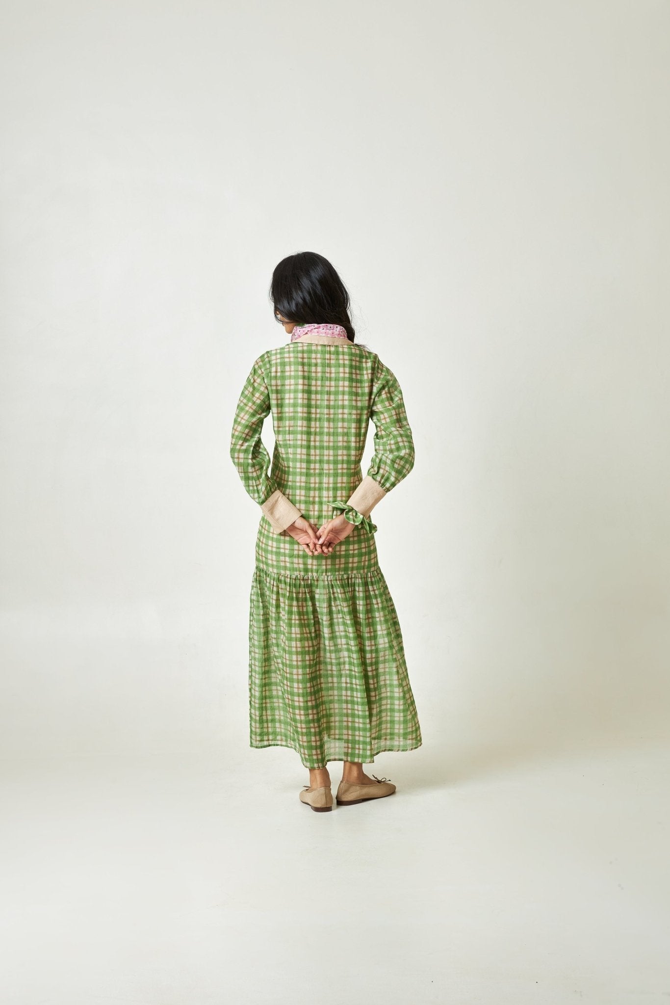Summer Leaf Block Printed Dress - CiceroniDressPants and Pajamas