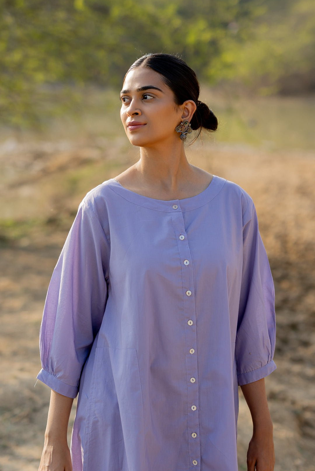 Summer Purple Buttondown Kurta Set - CiceroniKurta Set, Everyday WearMaidaan