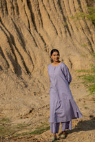 Summer Purple Buttondown Kurta Set - CiceroniKurta Set, Everyday WearMaidaan