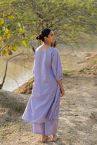 Summer Purple Buttondown Kurta Set - CiceroniKurta Set, Everyday WearMaidaan