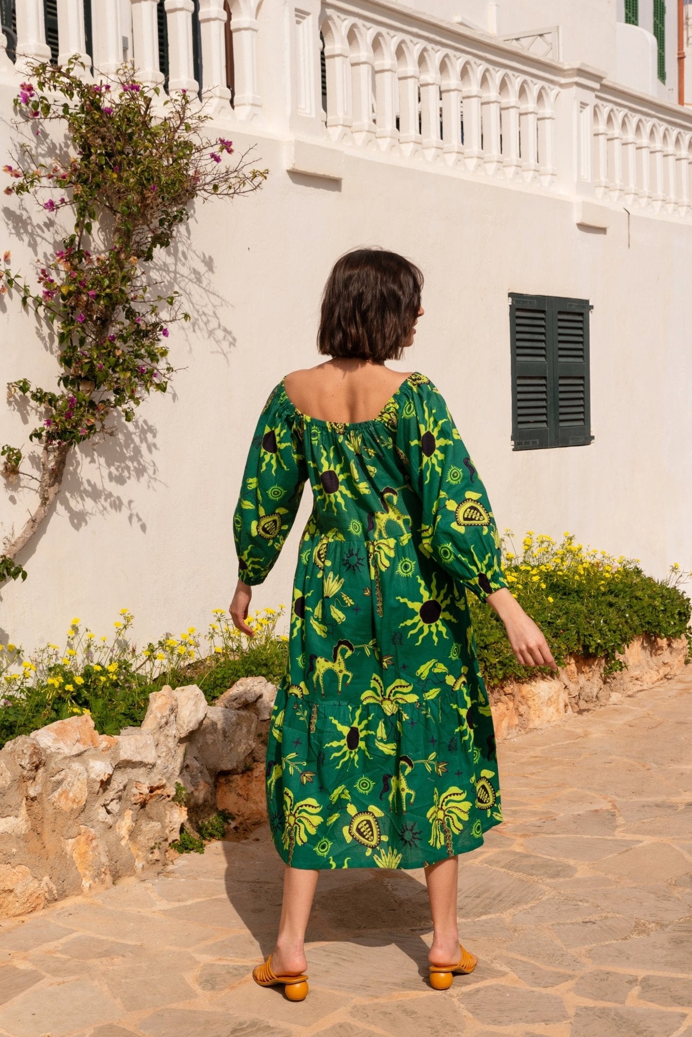 Sunday Dress In Hera Print - CiceroniDressesHappi Space