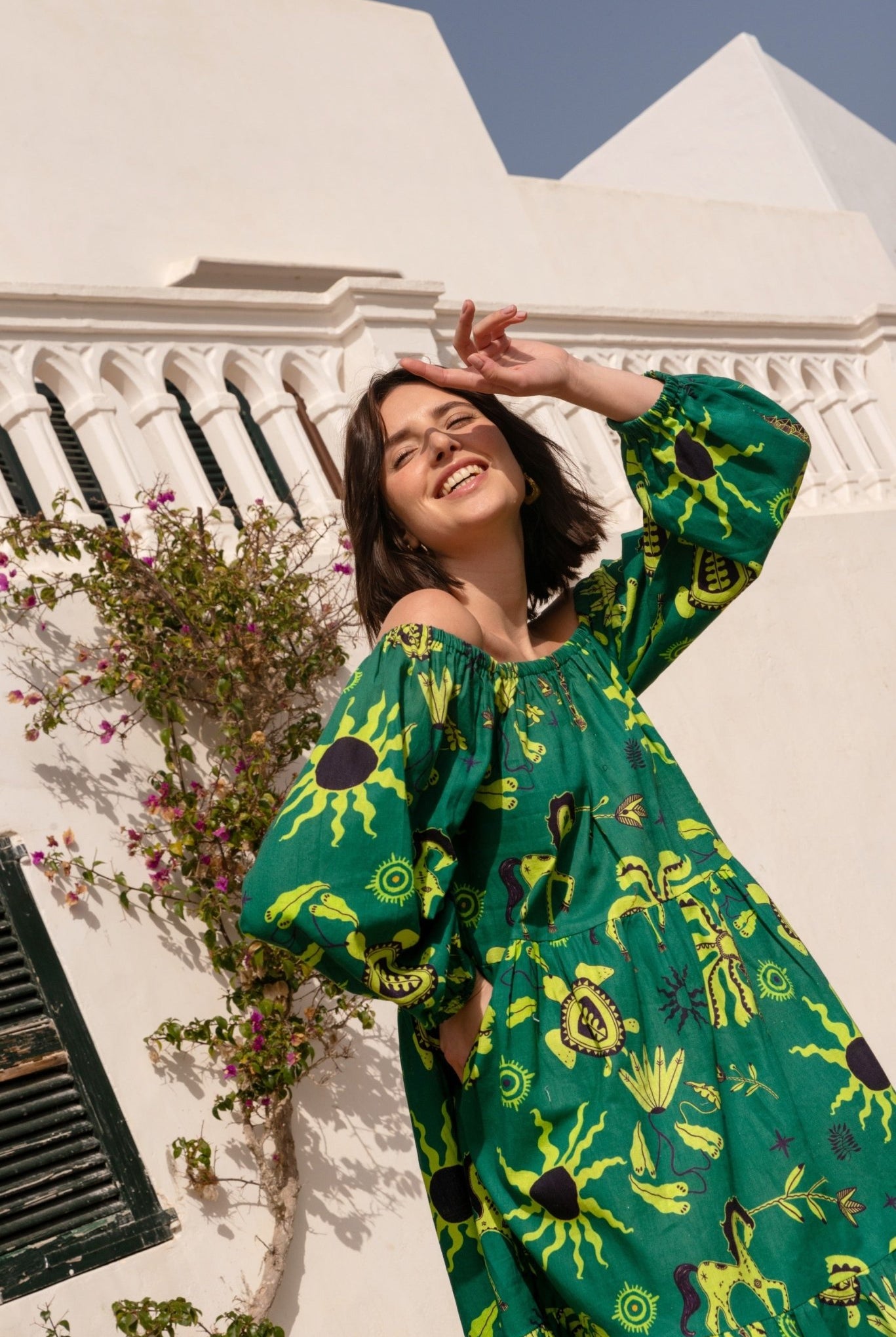 Sunday Dress In Hera Print - CiceroniDressesHappi Space