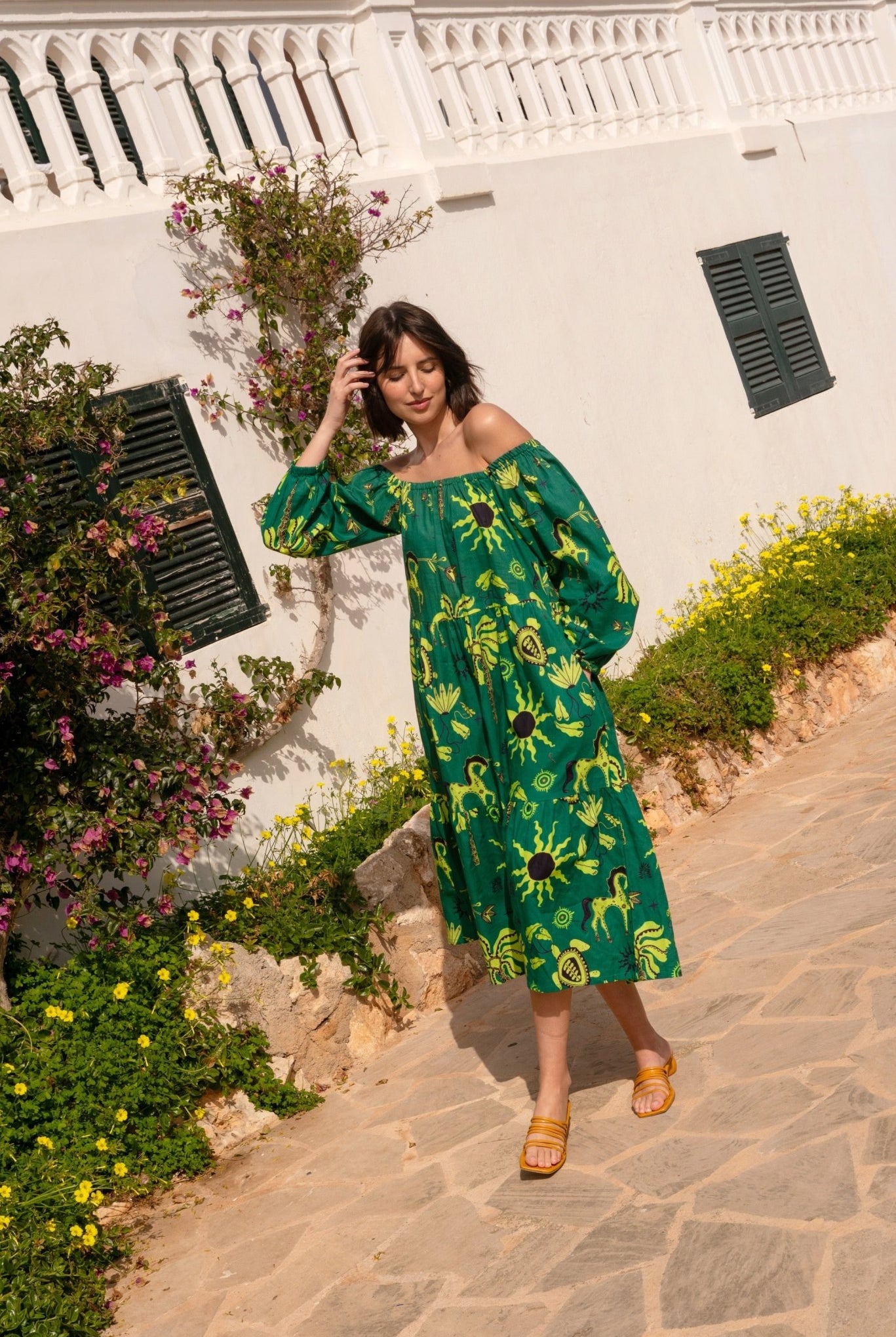 Sunday Dress In Hera Print - CiceroniDressesHappi Space