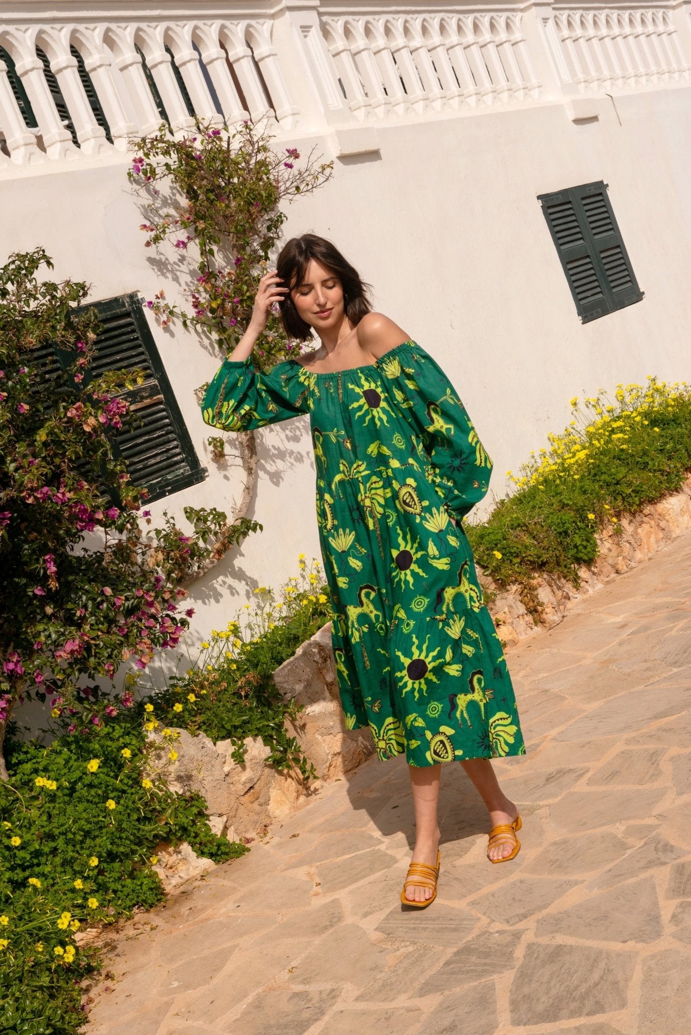 Sunday Dress In Hera Print - CiceroniDressesHappi Space