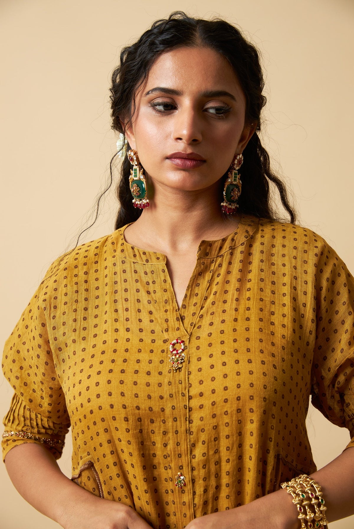 Sunehri Adaa Embroidered Co-ord Set- Set of 2 - CiceroniKurta Set, Festive WearPants and Pajamas