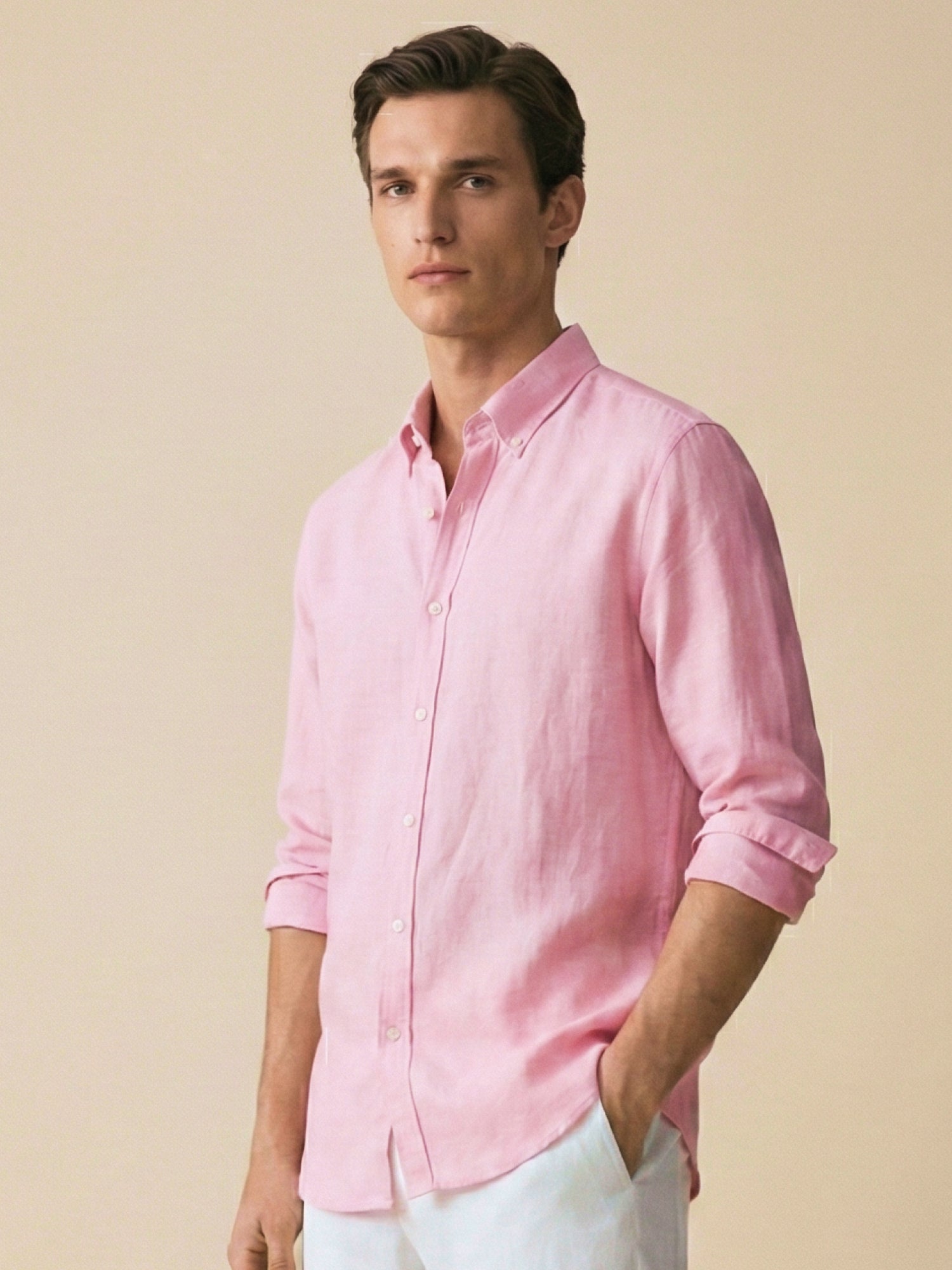 Sunlit Pink 100% Pure Linen Button Down Shirt - CiceroniMen Shirtsbhrāta