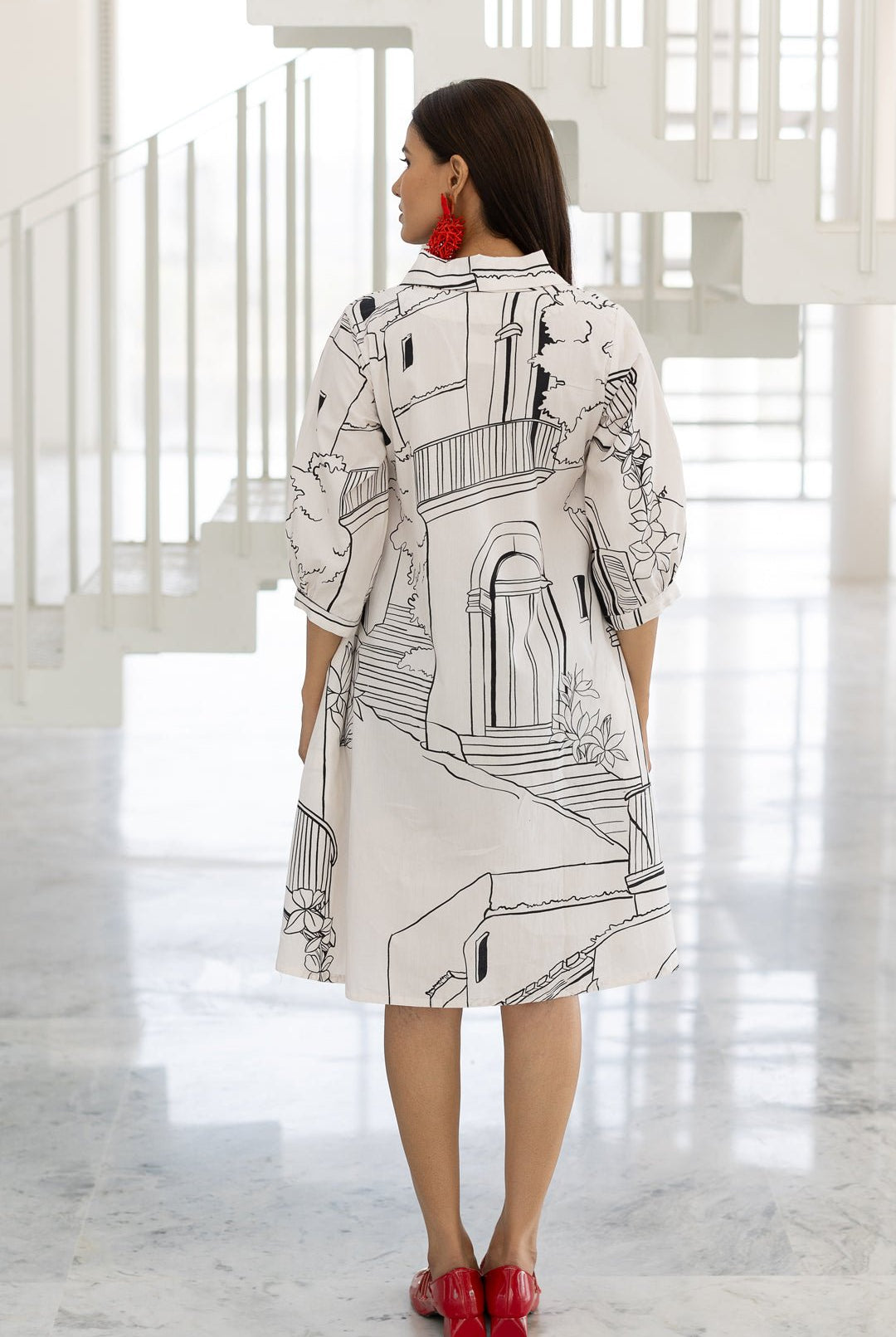 Sunlit Vistas Embroidered Dress - CiceroniDressesSilai Studio