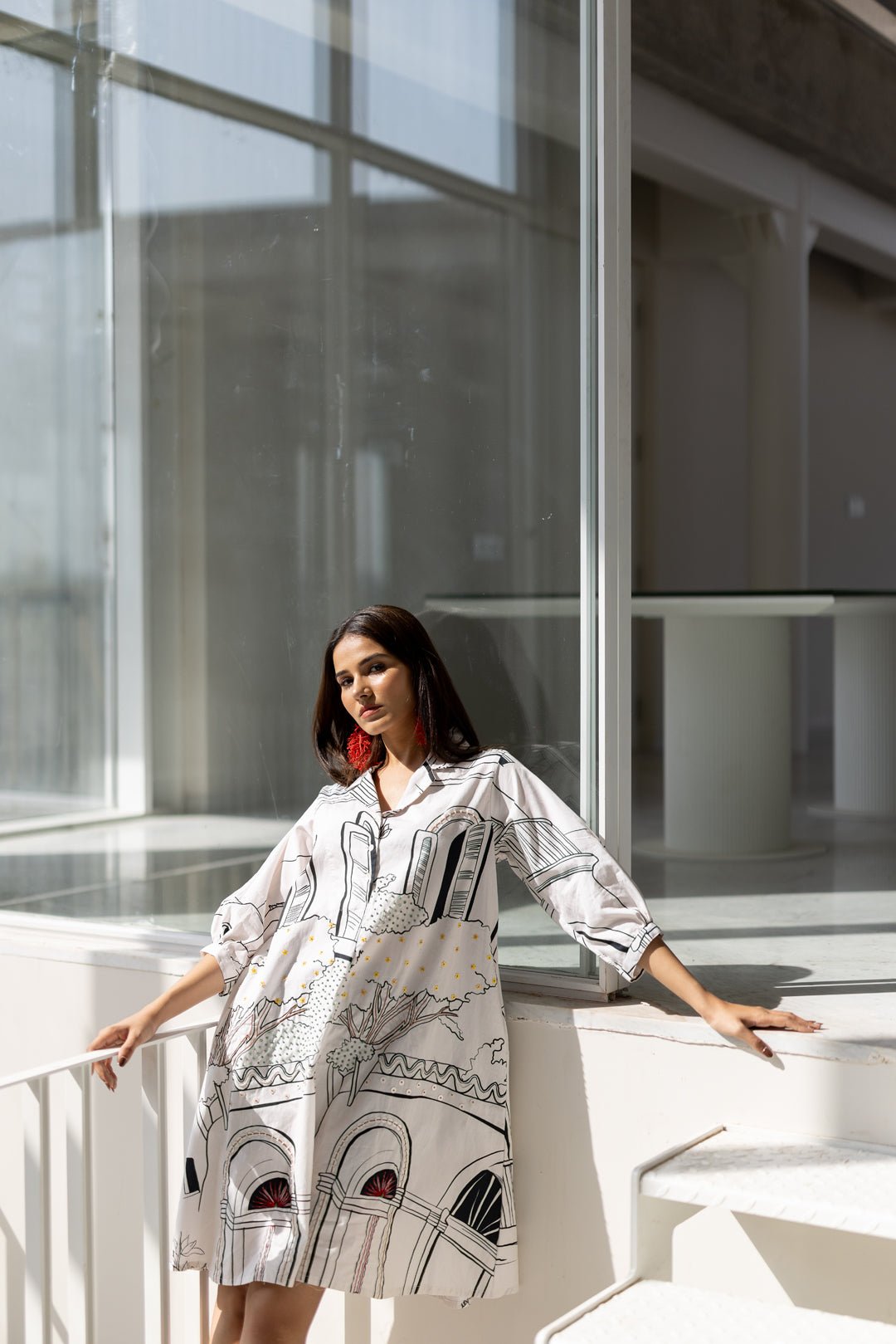 Sunlit Vistas Embroidered Dress - CiceroniDressesSilai Studio