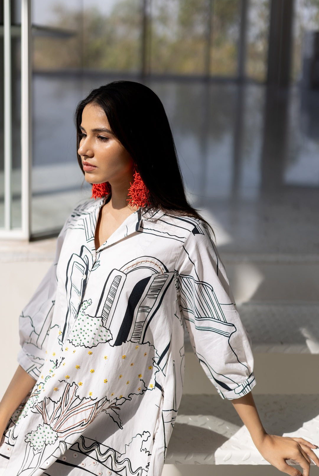 Sunlit Vistas Embroidered Dress - CiceroniDressesSilai Studio