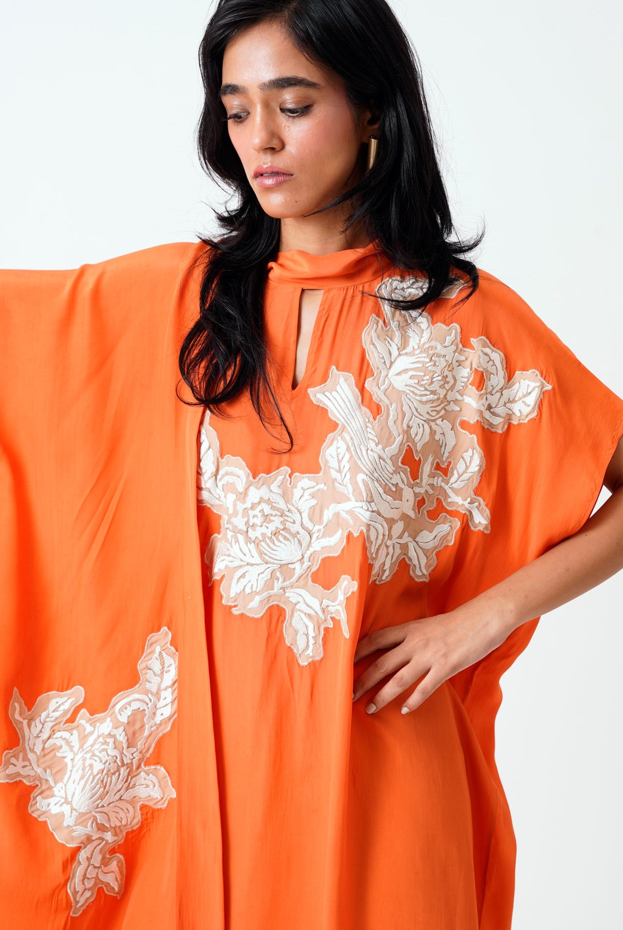 Sunset Orange Nante - Scarf Kaftan Dress - CiceroniDressesMadder Much
