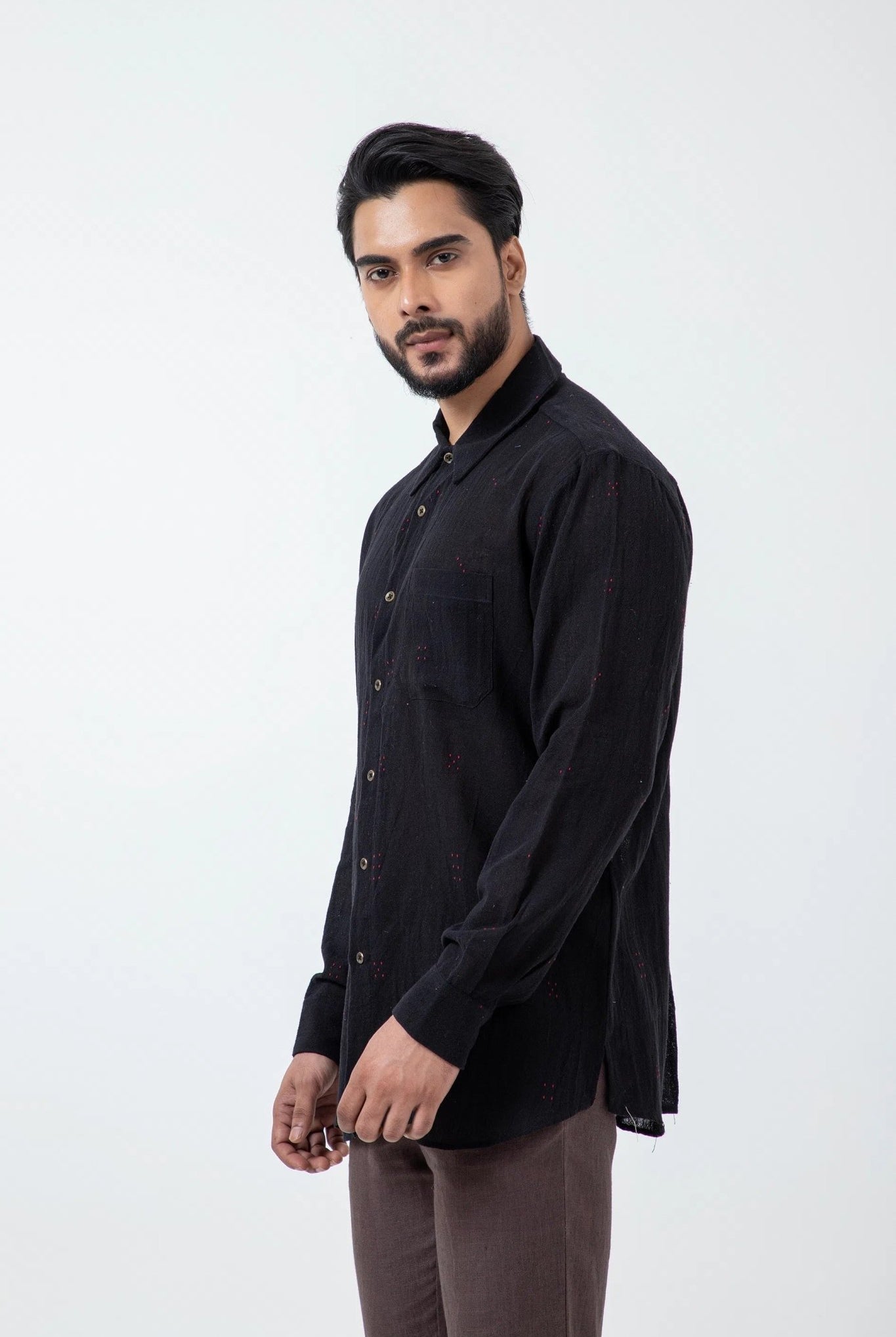 Tangaliya Weave Black Everywhere Shirt - CiceroniMen ShirtsInkriti