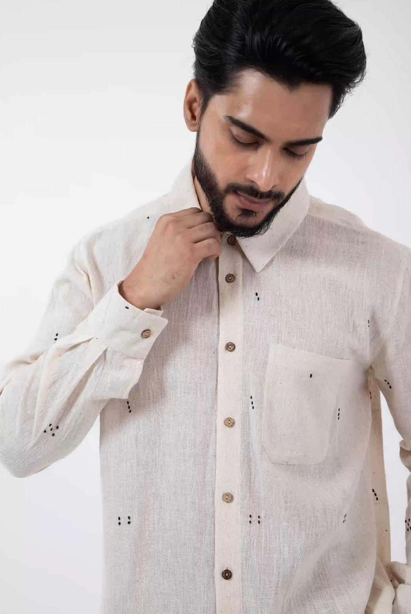 Tangaliya Weave Off - White Everywhere Shirt - CiceroniMen ShirtsInkriti