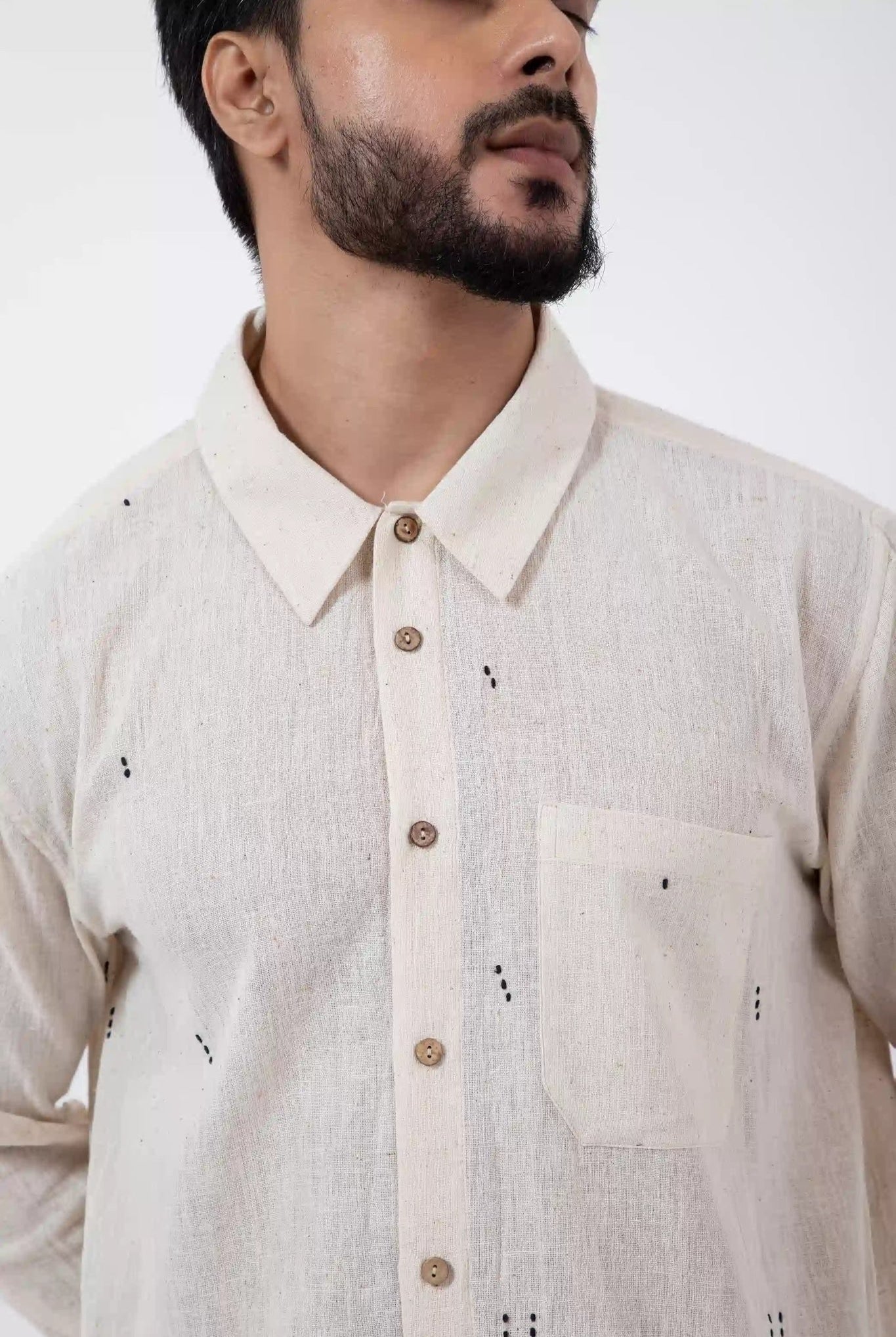 Tangaliya Weave Off - White Everywhere Shirt - CiceroniMen ShirtsInkriti