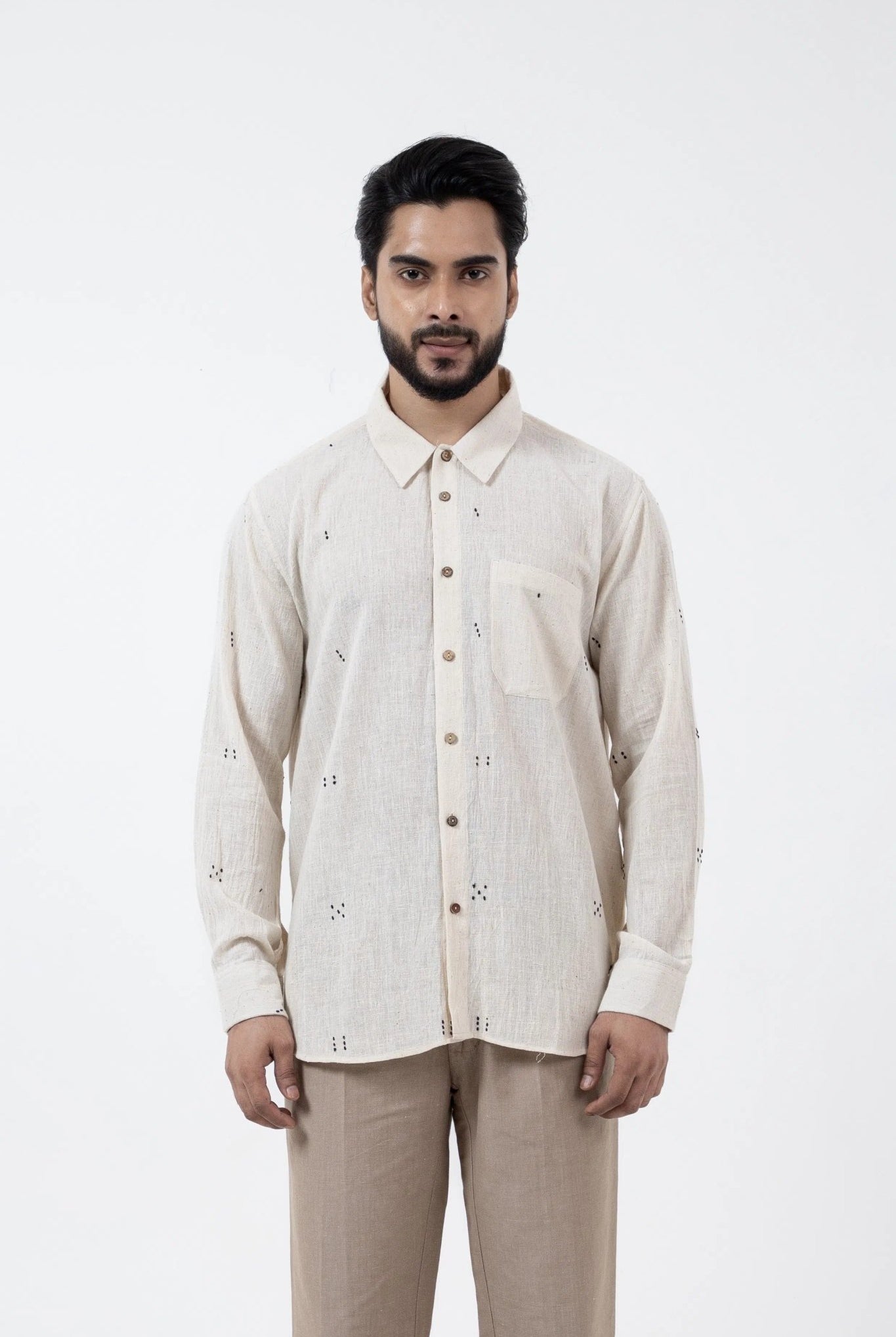 Tangaliya Weave Off - White Everywhere Shirt - CiceroniMen ShirtsInkriti