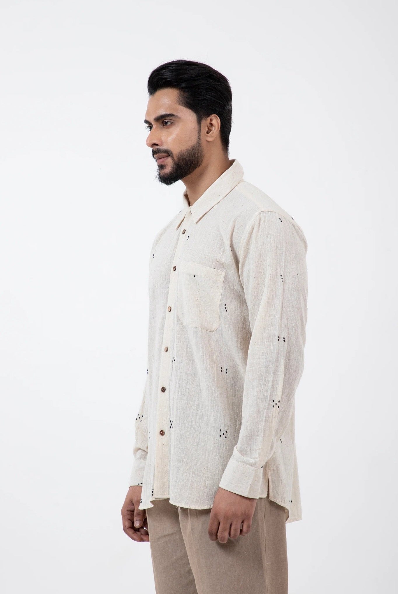 Tangaliya Weave Off - White Everywhere Shirt - CiceroniMen ShirtsInkriti