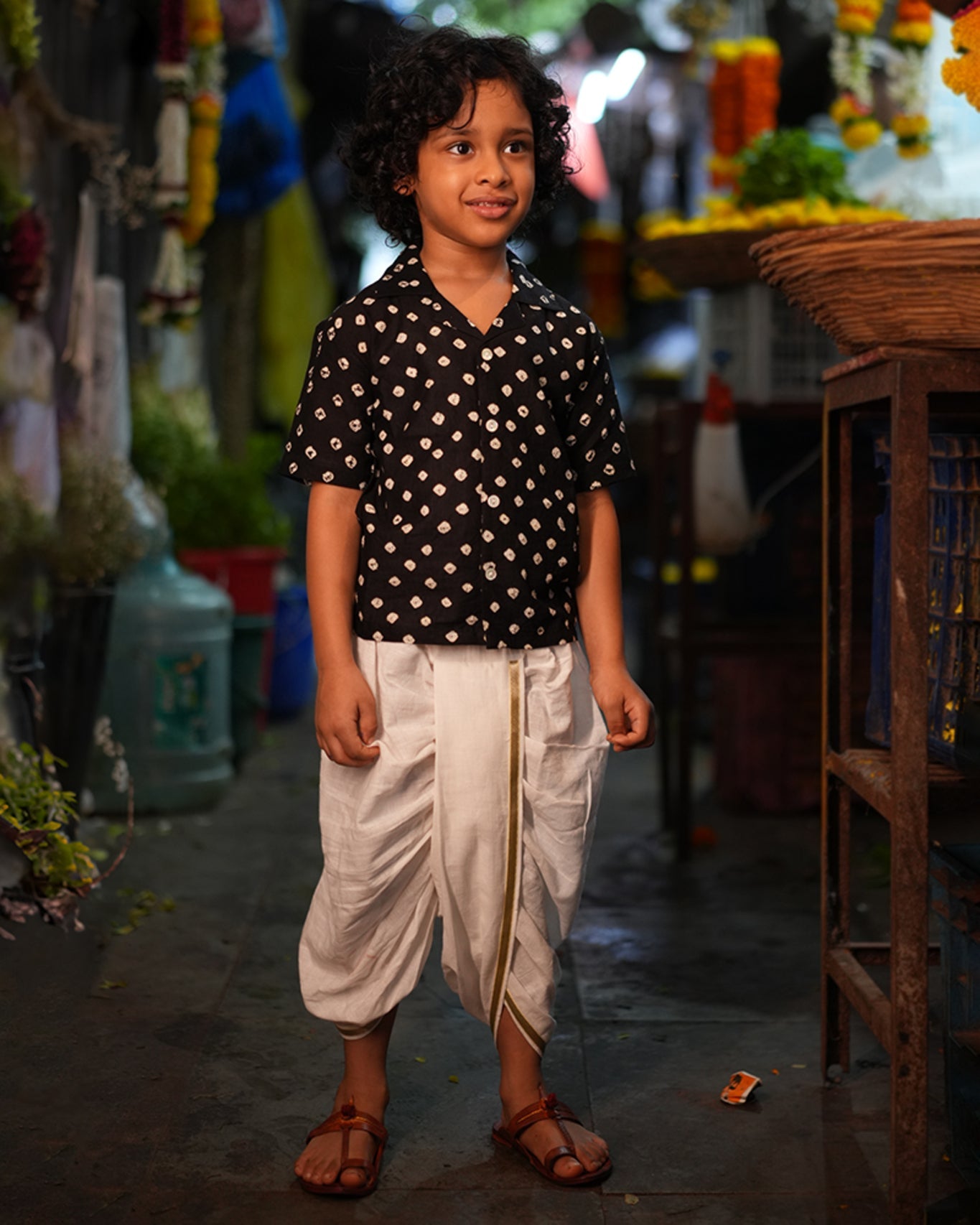 Tara Cotton Black Bandhani Half Sleeve Shirt - CiceroniKurtaLove The World Today