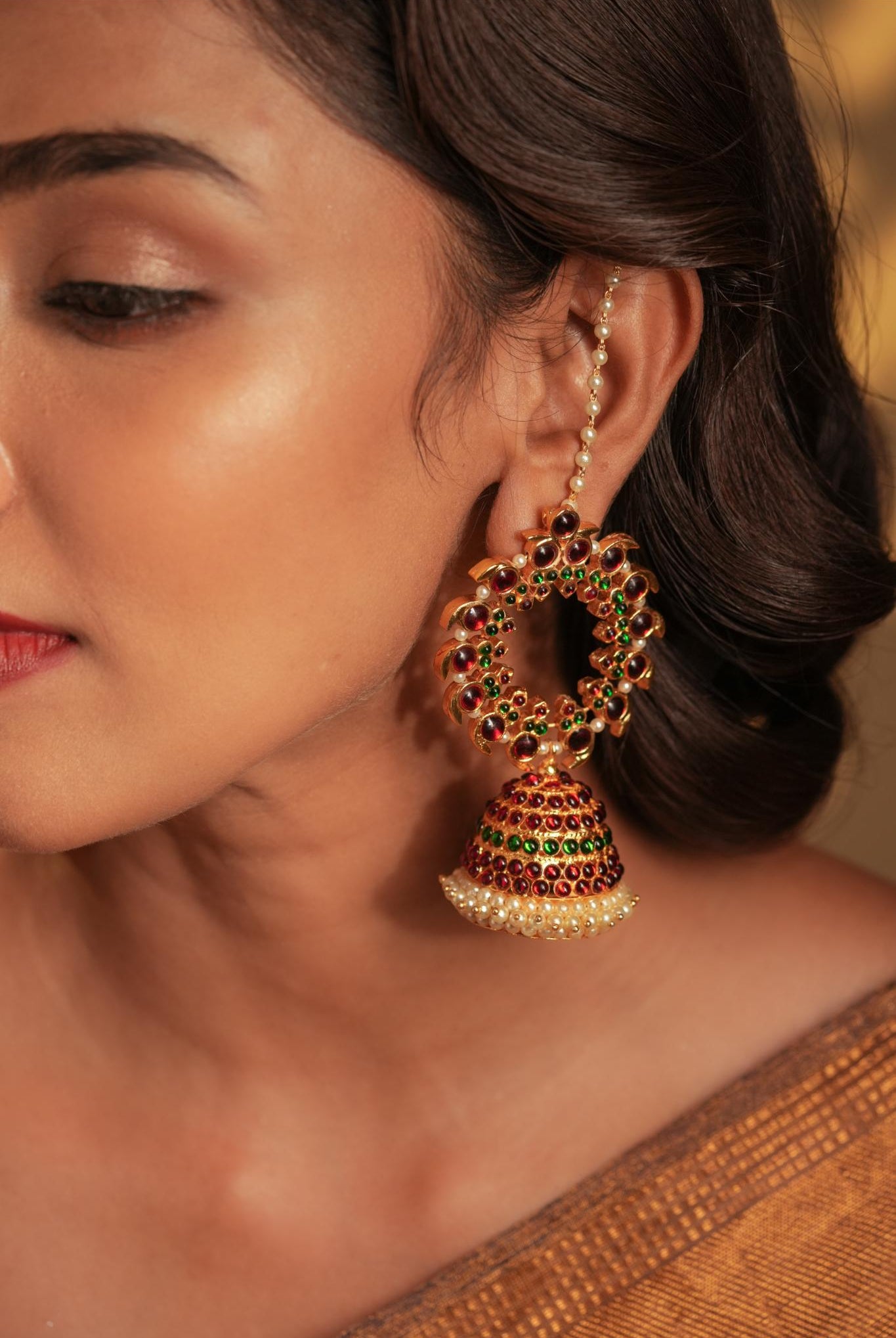 Temple Statemnet Earring - CiceroniEarringsAarika