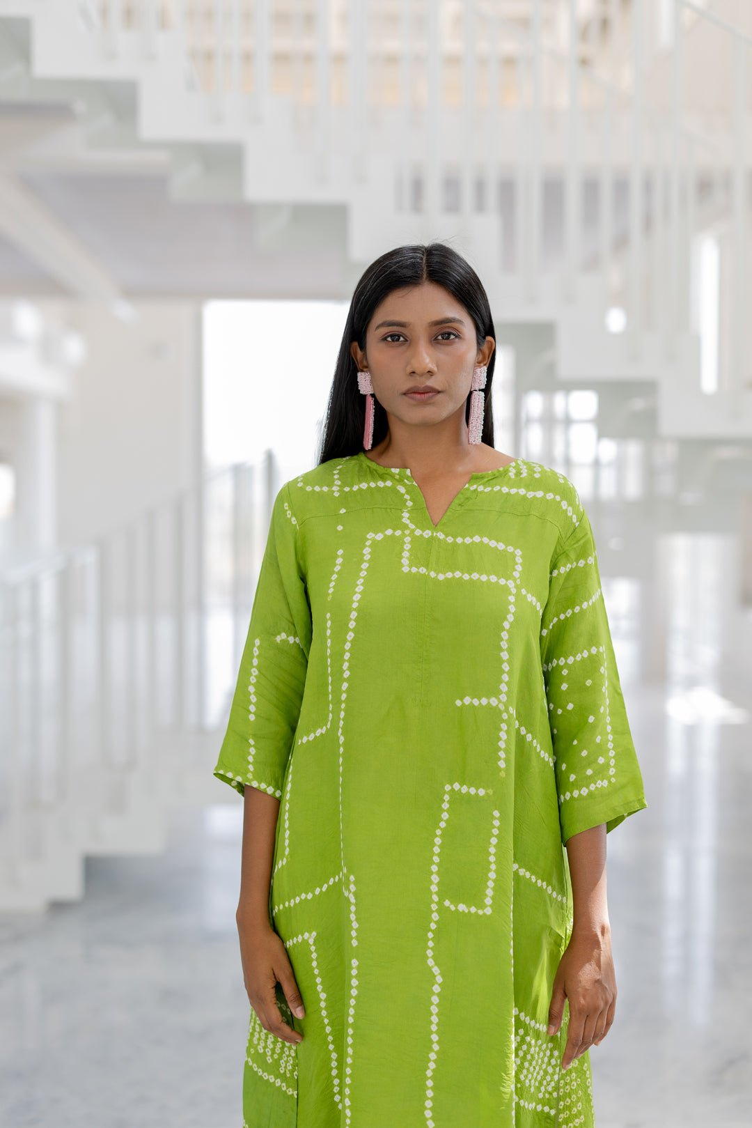 Terra Green Bandhej Silk Kurta Set - CiceroniKurta Set, Everyday WearSilai Studio
